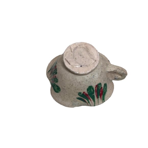 Vintage Rustic Handmade Mexican Pottery Miniature Cup & Saucer - Picture 9 of 9